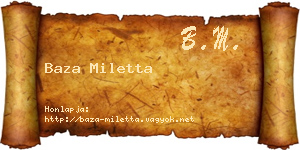 Baza Miletta névjegykártya